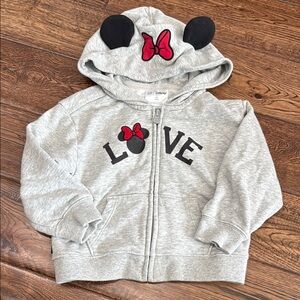Disney GAP Minnie Mouse Kids Gray Zip Up Hoodie